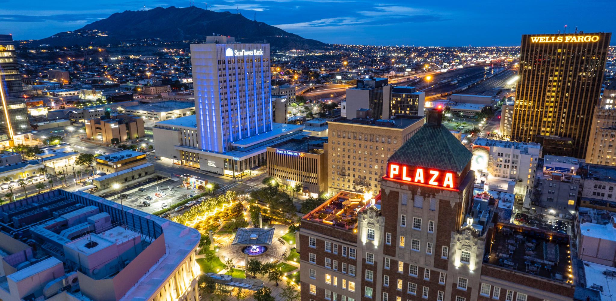 downtown El Paso at night